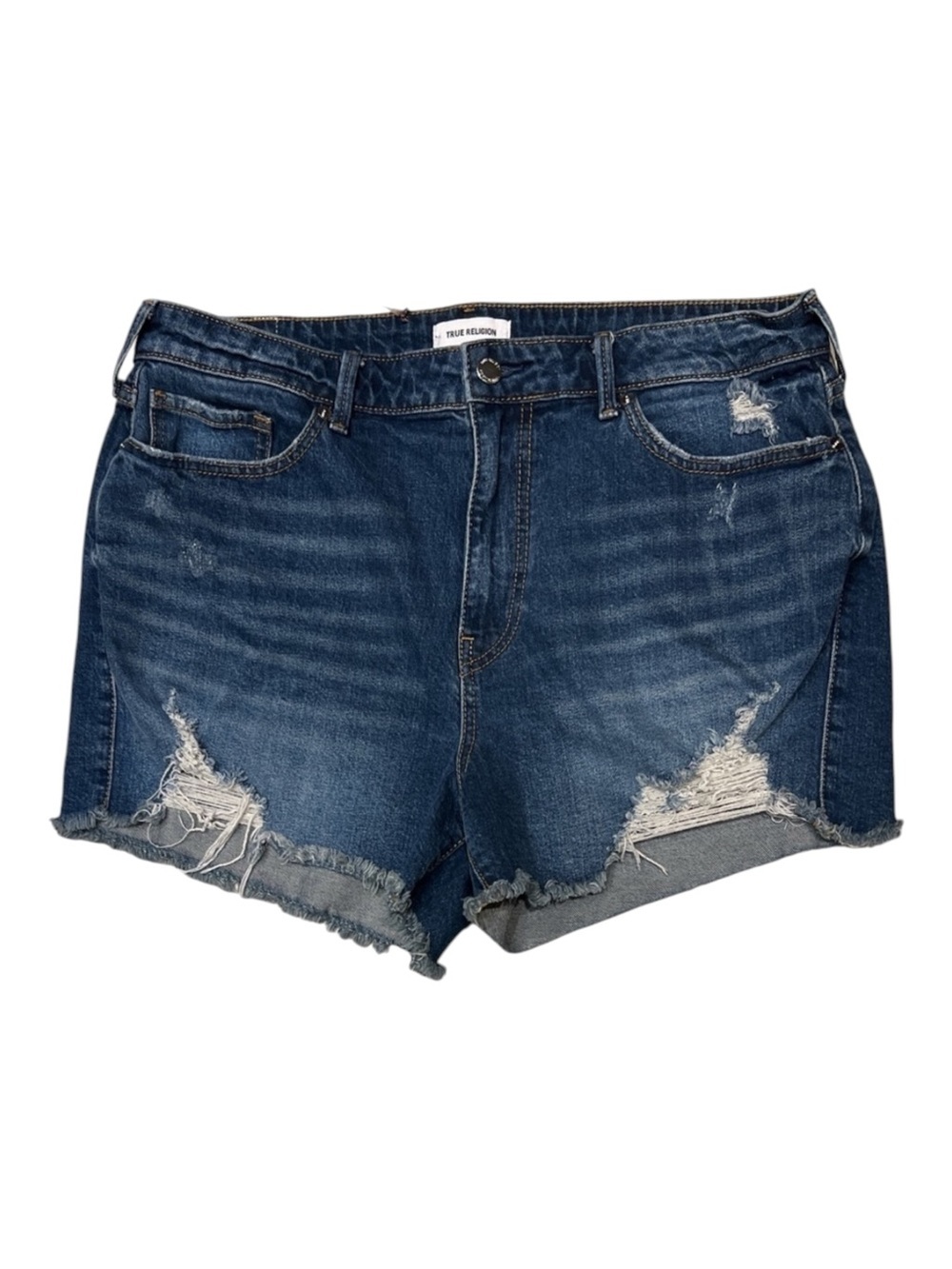 True religion Colette distressed stretchy shorts size 34W